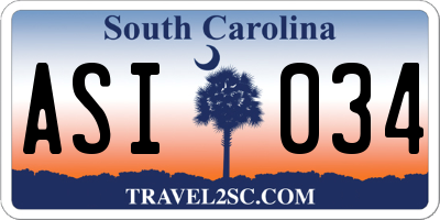 SC license plate ASI034