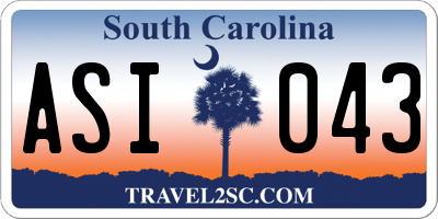 SC license plate ASI043