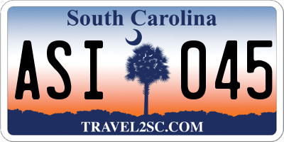 SC license plate ASI045