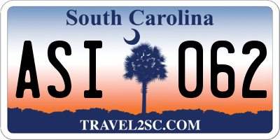 SC license plate ASI062