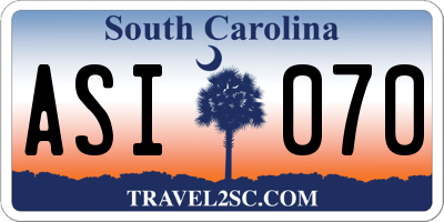 SC license plate ASI070