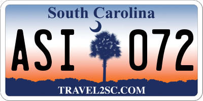 SC license plate ASI072