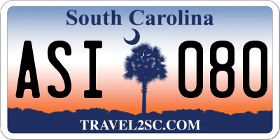 SC license plate ASI080