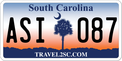 SC license plate ASI087