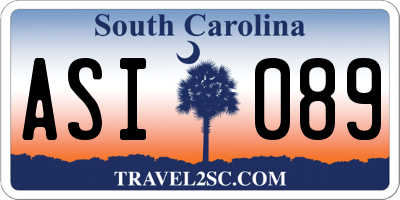 SC license plate ASI089
