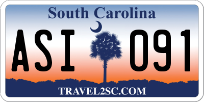 SC license plate ASI091