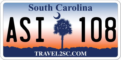 SC license plate ASI108