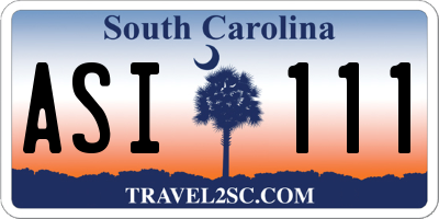 SC license plate ASI111
