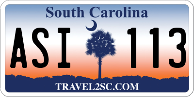 SC license plate ASI113