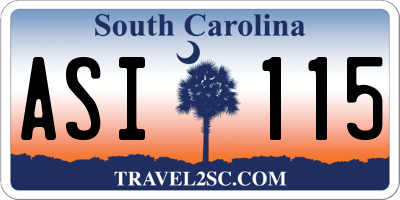 SC license plate ASI115