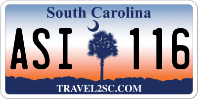 SC license plate ASI116
