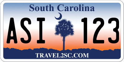 SC license plate ASI123