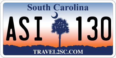 SC license plate ASI130