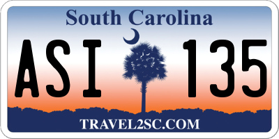 SC license plate ASI135