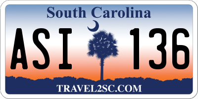 SC license plate ASI136