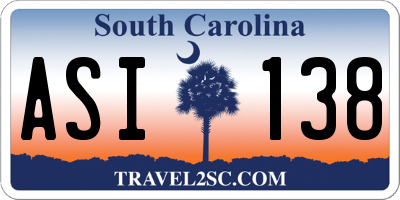 SC license plate ASI138