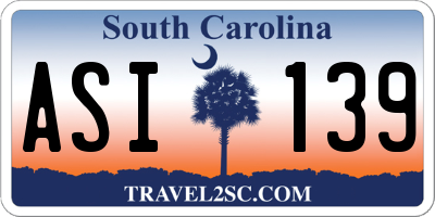 SC license plate ASI139