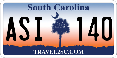SC license plate ASI140