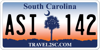 SC license plate ASI142
