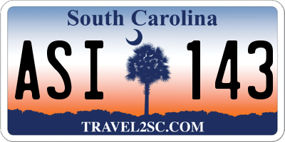 SC license plate ASI143