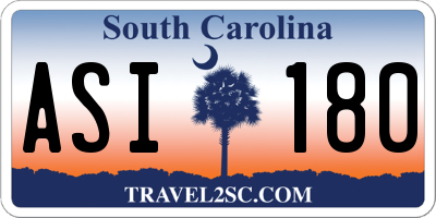 SC license plate ASI180