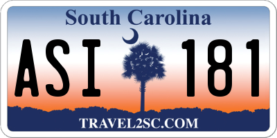 SC license plate ASI181