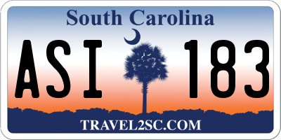 SC license plate ASI183