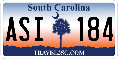 SC license plate ASI184