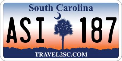 SC license plate ASI187