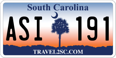 SC license plate ASI191