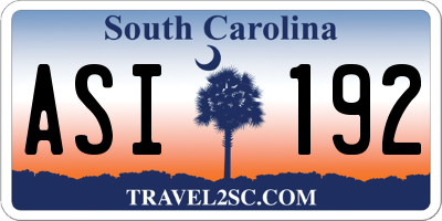 SC license plate ASI192