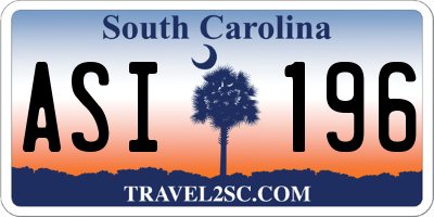 SC license plate ASI196