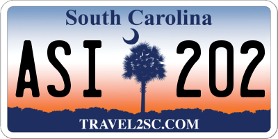 SC license plate ASI202