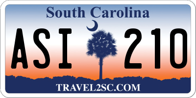 SC license plate ASI210