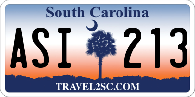 SC license plate ASI213