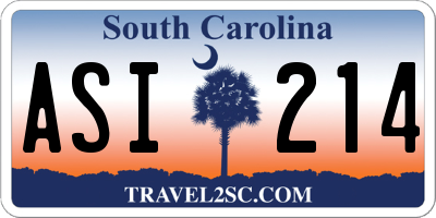 SC license plate ASI214