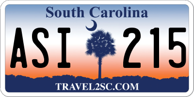 SC license plate ASI215