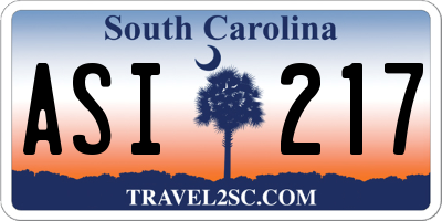 SC license plate ASI217