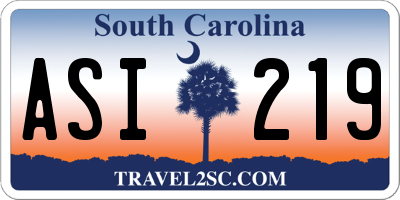 SC license plate ASI219