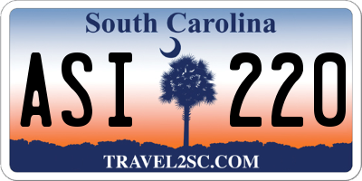 SC license plate ASI220