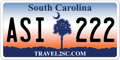 SC license plate ASI222