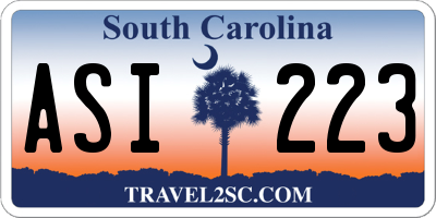 SC license plate ASI223
