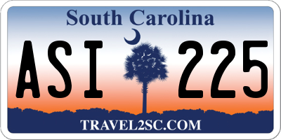 SC license plate ASI225