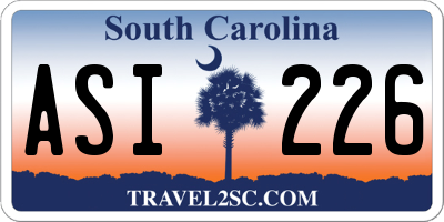 SC license plate ASI226