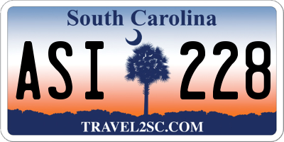 SC license plate ASI228