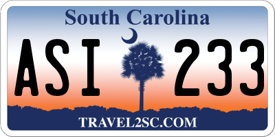 SC license plate ASI233