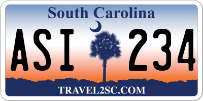 SC license plate ASI234