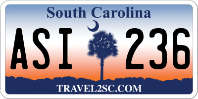 SC license plate ASI236