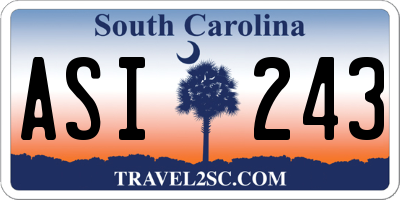 SC license plate ASI243
