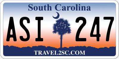 SC license plate ASI247